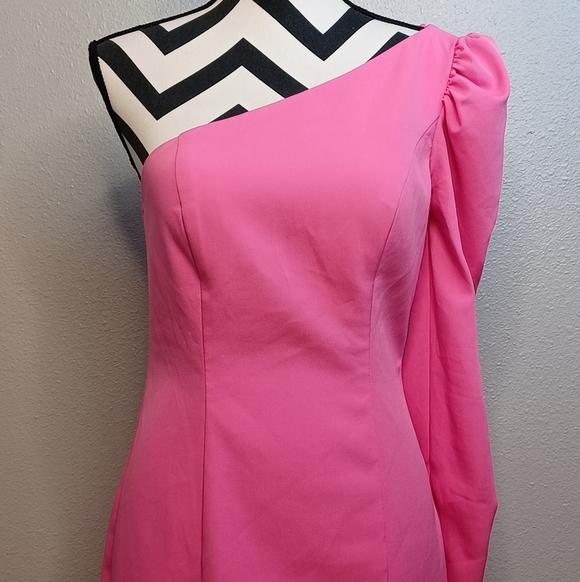 Ieena Duggal One-Shoulder Long Sleeve Fitted Short Dress - Picture 5 of 12